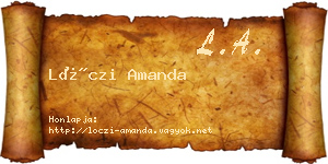 Lóczi Amanda névjegykártya